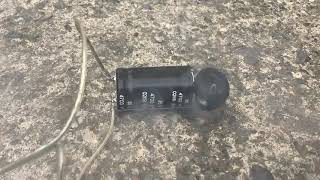 Blowing up a capacitor.