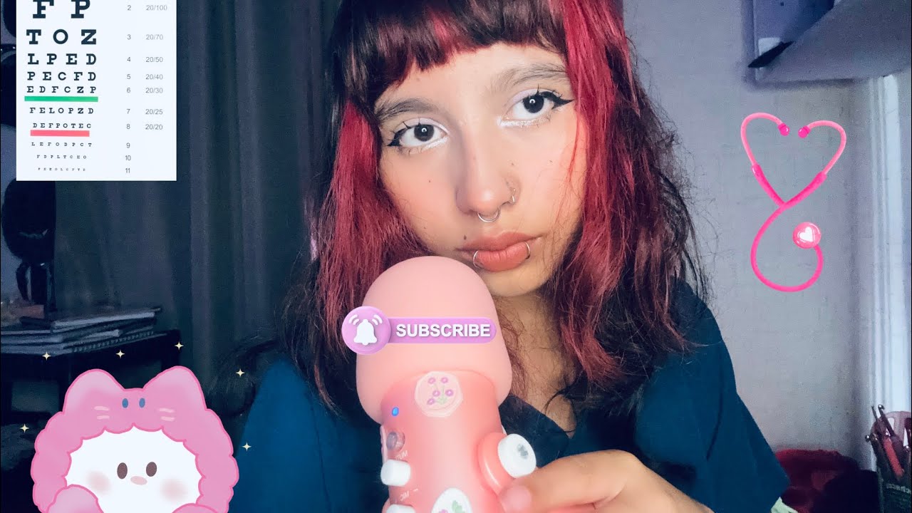 ⋆˚࿔ ASMR 𝜗𝜚˚⋆  Examen de nervios craneales  ⋆｡‧˚ʚ🍓ɞ˚‧｡⋆ (intento lol)