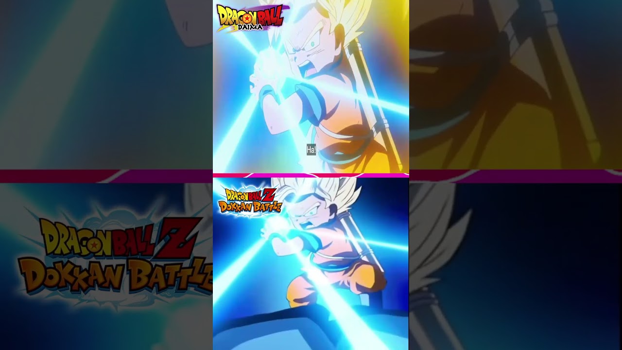 SSJ GOKU USES KAMEHAMEHA FIRST TIME IN DAIMA...! DOKKAN/ ANIME COMPARISON 