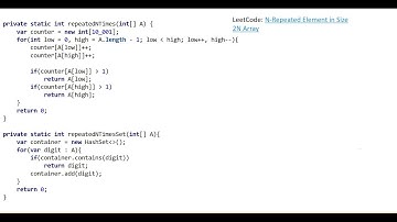 Leetcode: N-Repeated Element in Size 2N Array || Java programming language|| arrays