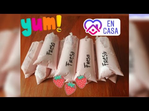 Bolis gourmet de fresa para Negocio #QuedateEnCasa y prepara unos ricos Bolis #Conmigo