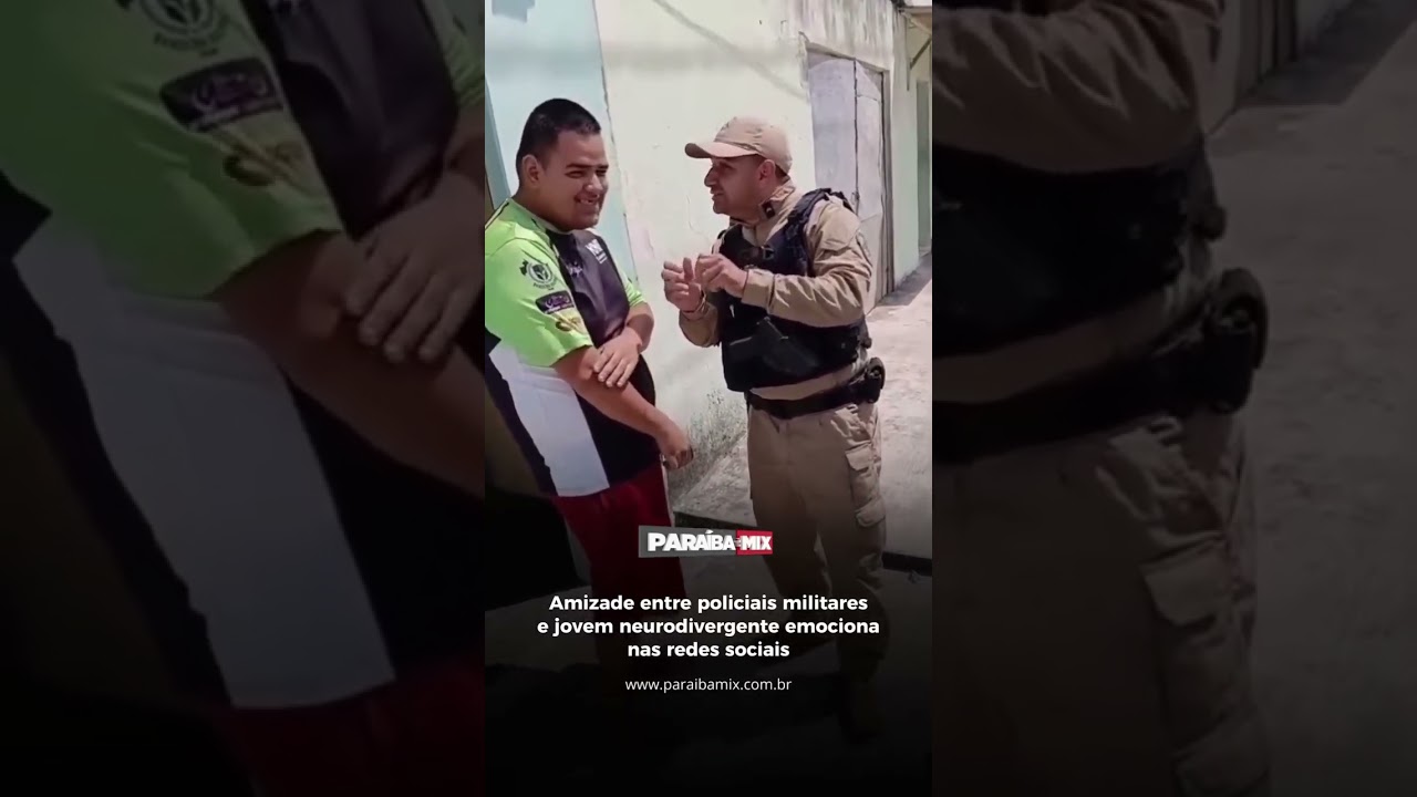 Amizade entre policiais militares e jovem neurodivergente emociona nas redes sociais