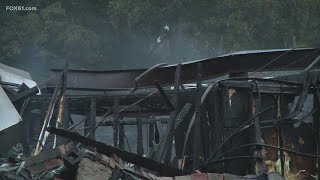 Clean-up underway after massive fire in vacant mill building in Naugatuck
