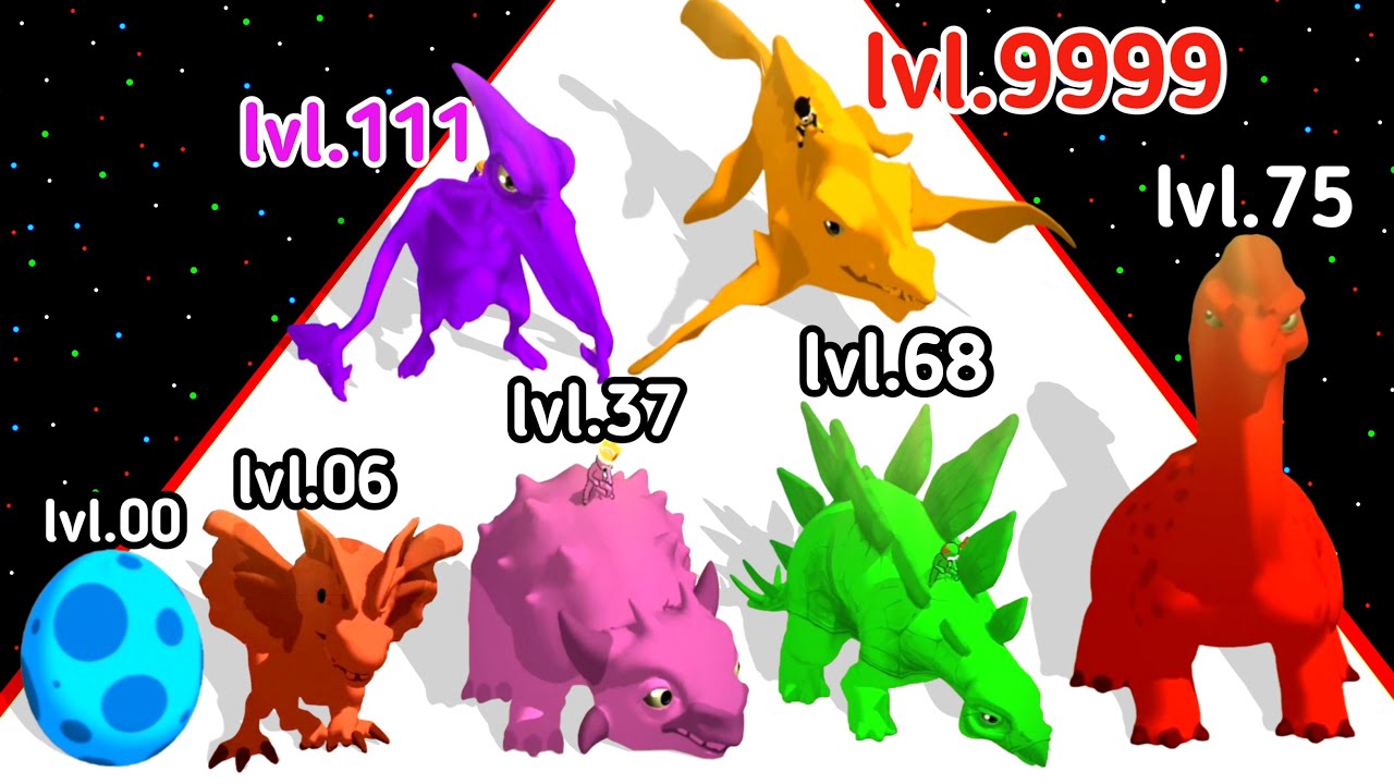 (2025) Dino Chaos Crazy Race 3D  Level Up Dino Max Level Gameplay