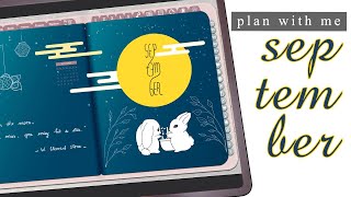Plan With Me - September 2021 | Digital Bullet Journal Set up with iPad | Full Moon