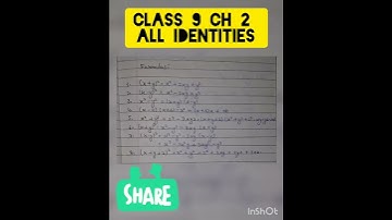 CLASS 9 CH 2 ALL IDENTITIES || #class9 #prachisharma