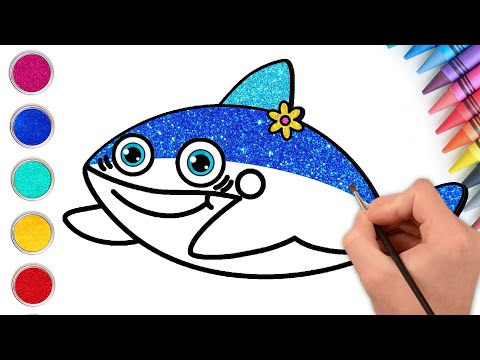 Video Vẽ long lanh cá mập con | How To Draw A Cute Shark |... - youtube
