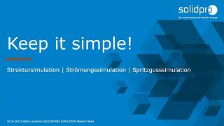 KEEP IT SIMPLE - SOLIDWORKS SIMULATION | Webinaraufzeichnung