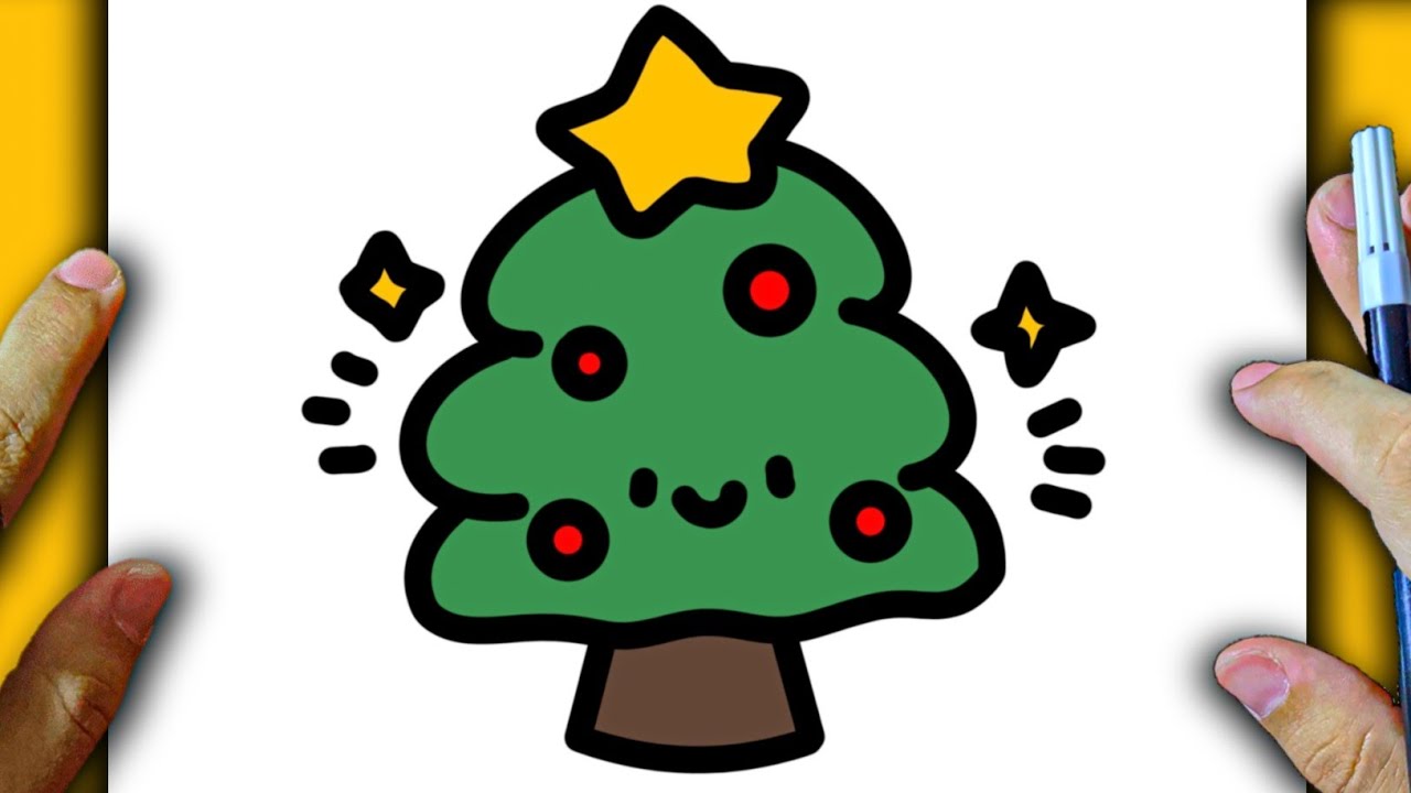 HOW TO DRAW A CUTE CHRISTMAS TREE 