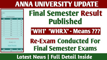 April May 2020 Final Semester Result Published | WH1 WHRX Means? - Anna University latest news Tamil