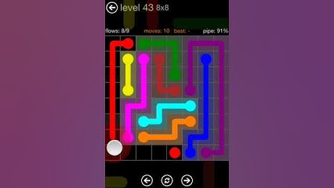 Flow Free - 8X8 Level 43 Mania Walkthrough