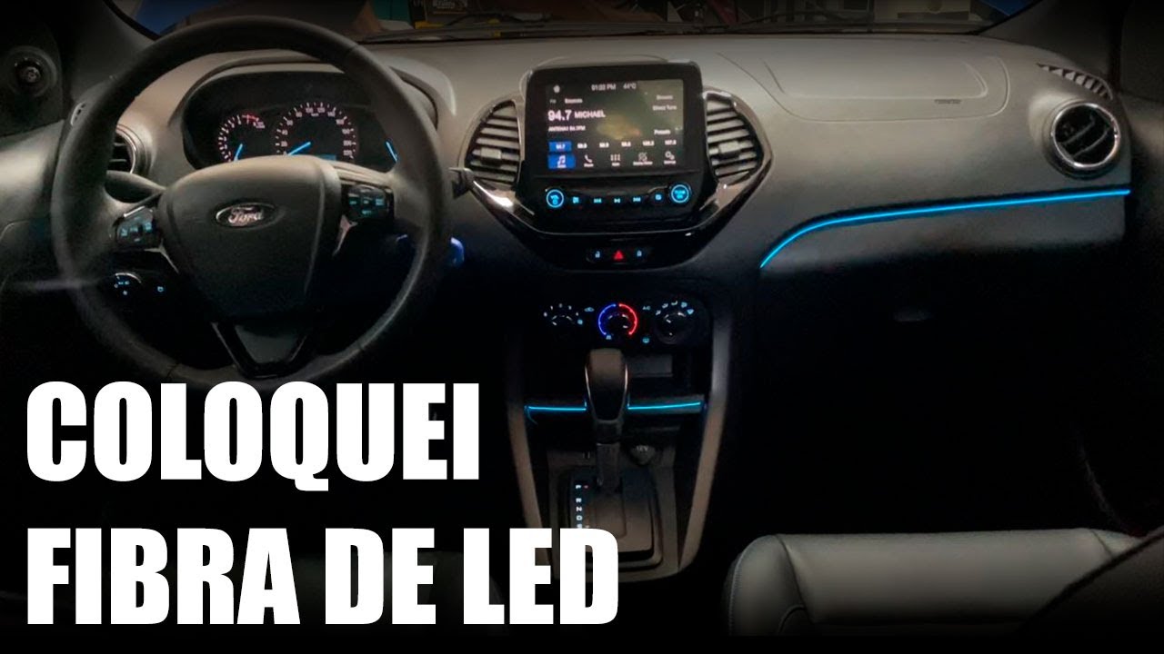 COLOQUEI FIBRA ÓTICA DE LED NO MEU CARRO | FORD KA 100 ANOS