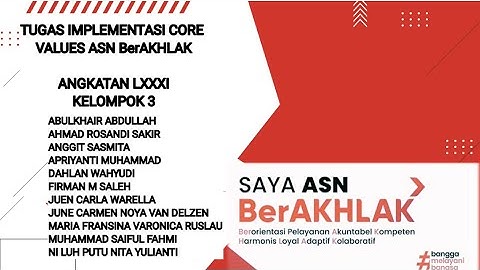 Implementasi Core Values ASN BerAKHLAK, Angkatan LXXXI (Kelompok 3) #cpnsberakhlakkemendikbudristek