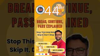 Python break, continue & pass Explained – Complete Loop Control Guide #Shorts