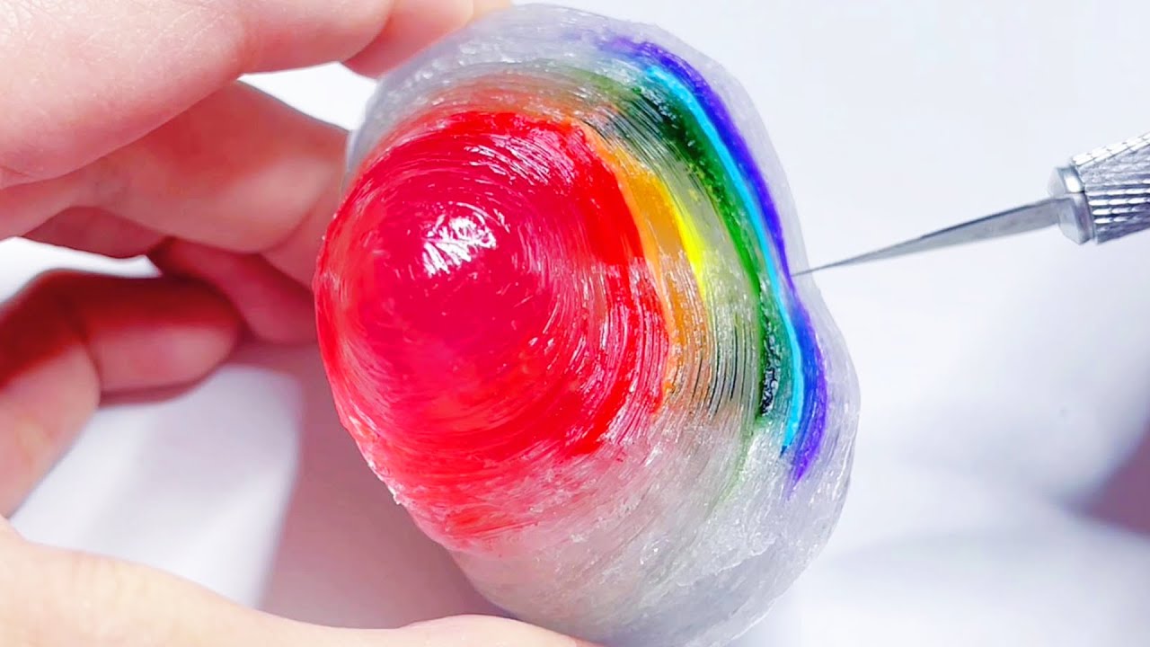 ASMR Colorful tape ball Cutting,iceberg, crystal rainbow 🌈Relaxing and