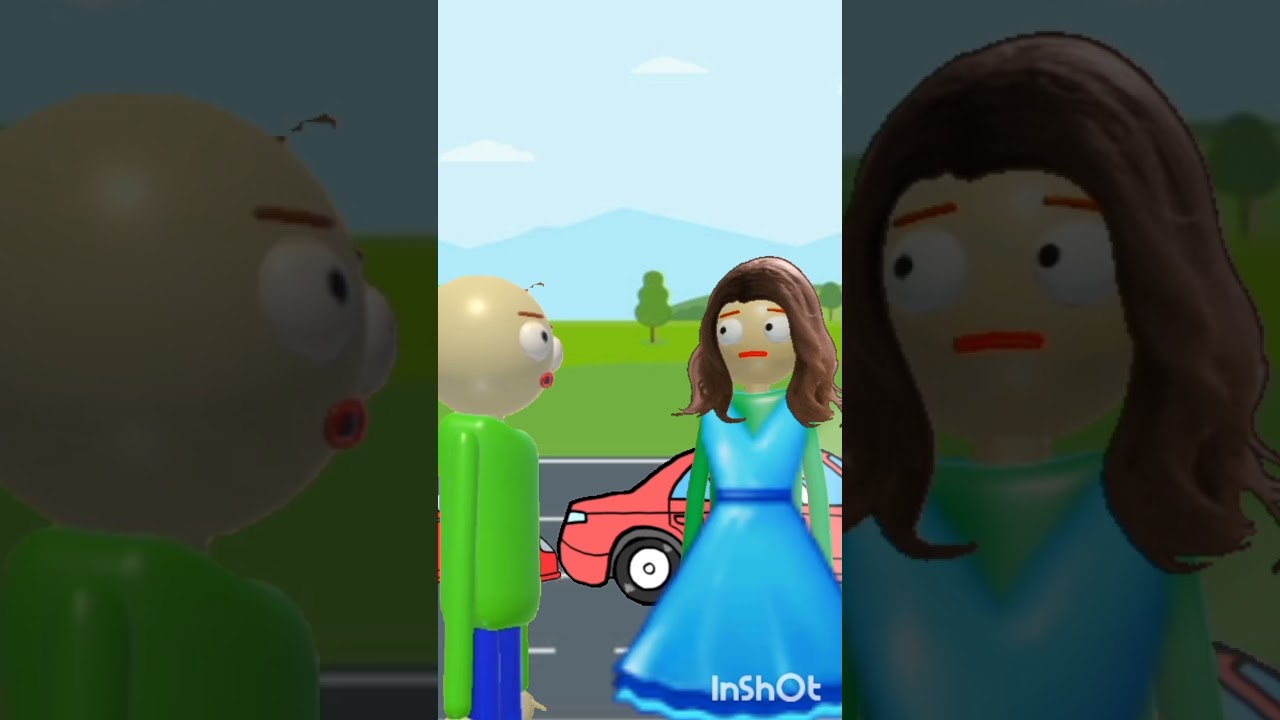 baldi drives into baldette 😁😄🚘🚗 