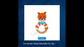Fox Wooden Teether Ring Rattle Toy: Natural Fun for Little Ones screenshot 4