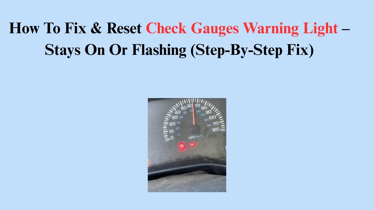 How To Fix Check Gauges Light