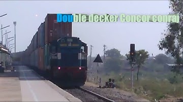 freight train with DOUBLE STACK CONTAINER indian railways