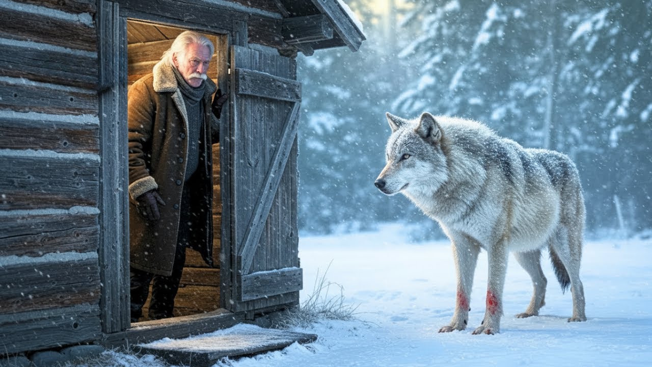 Ce loup gelé semblait supplier d’entrer… ce qui arrive ensuite est inimaginable