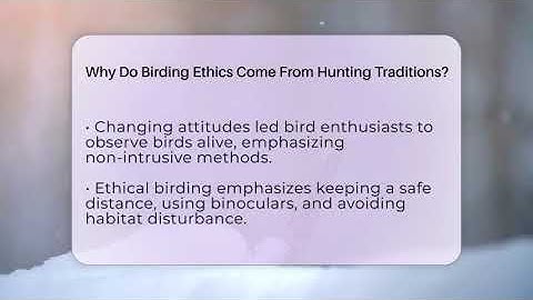 Why Do Birding Ethics Come From Hunting Traditions? - Bird Watching Diaries