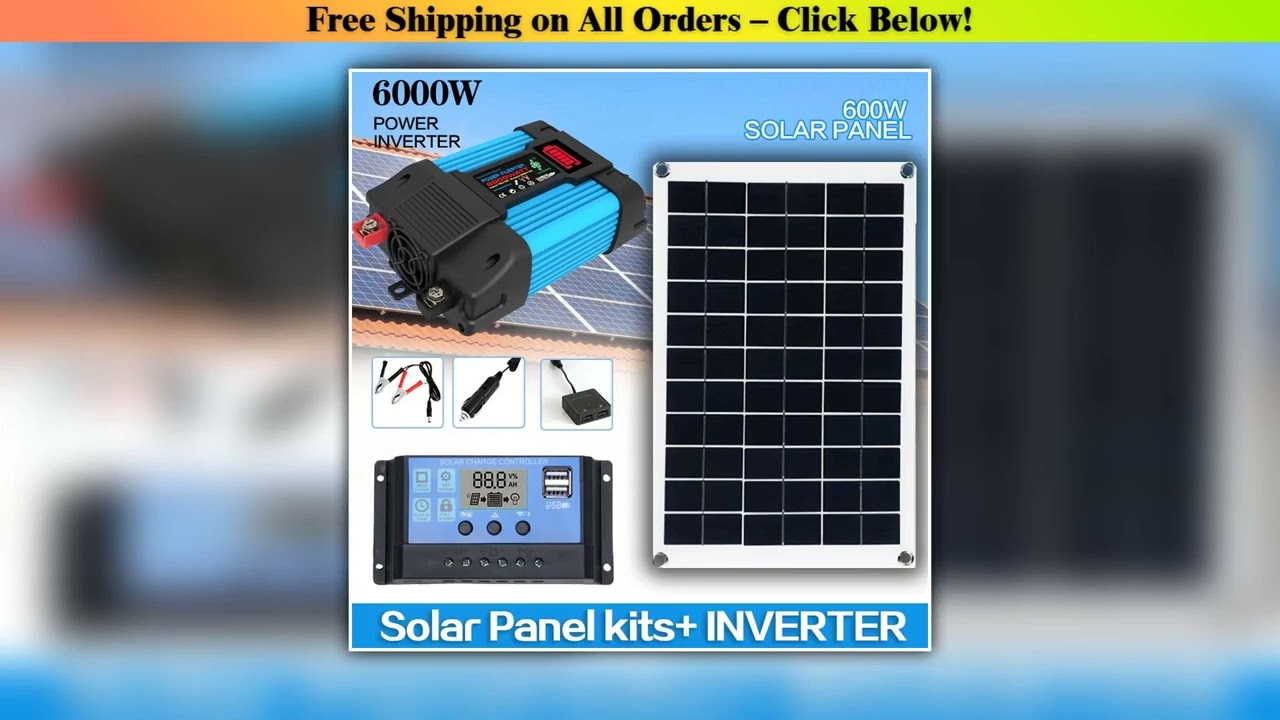 12V to 110V/220V Solar Panel System 600WSolar Panel Battery Charge Controller 6000W Solar Inverter