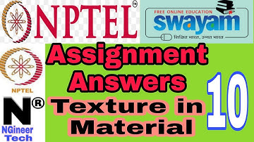 Texture in Material || week 10 assignment 10 answers || Nptel