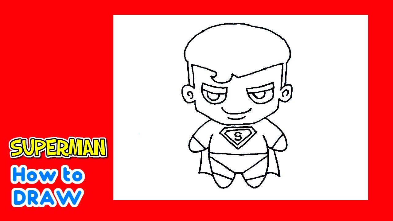 How to Draw Superman Superhero Cute Step by Step Easy