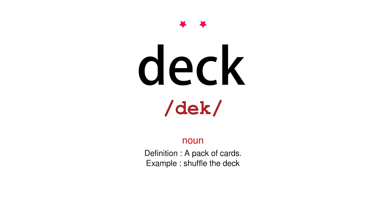 How to pronounce deck Vocab Today YouTube