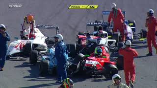 Jarno Opmeer Just About Avoids Massive Formula Renault Crash At Barcelona