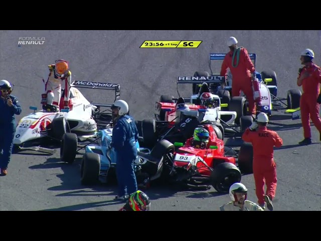 Jarno Opmeer Just About Avoids Massive Formula Renault Crash At Barcelona class=