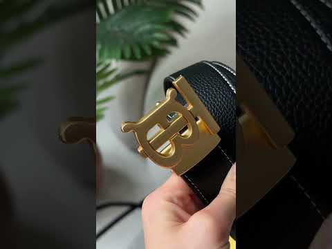 Ремінь Leather TB Belt Black/Tan/Gold, видео 2