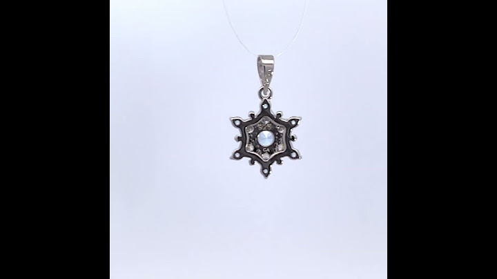 Anhänger Schneeflocke Silber 925 Aquamarine und Brillant Synthesen