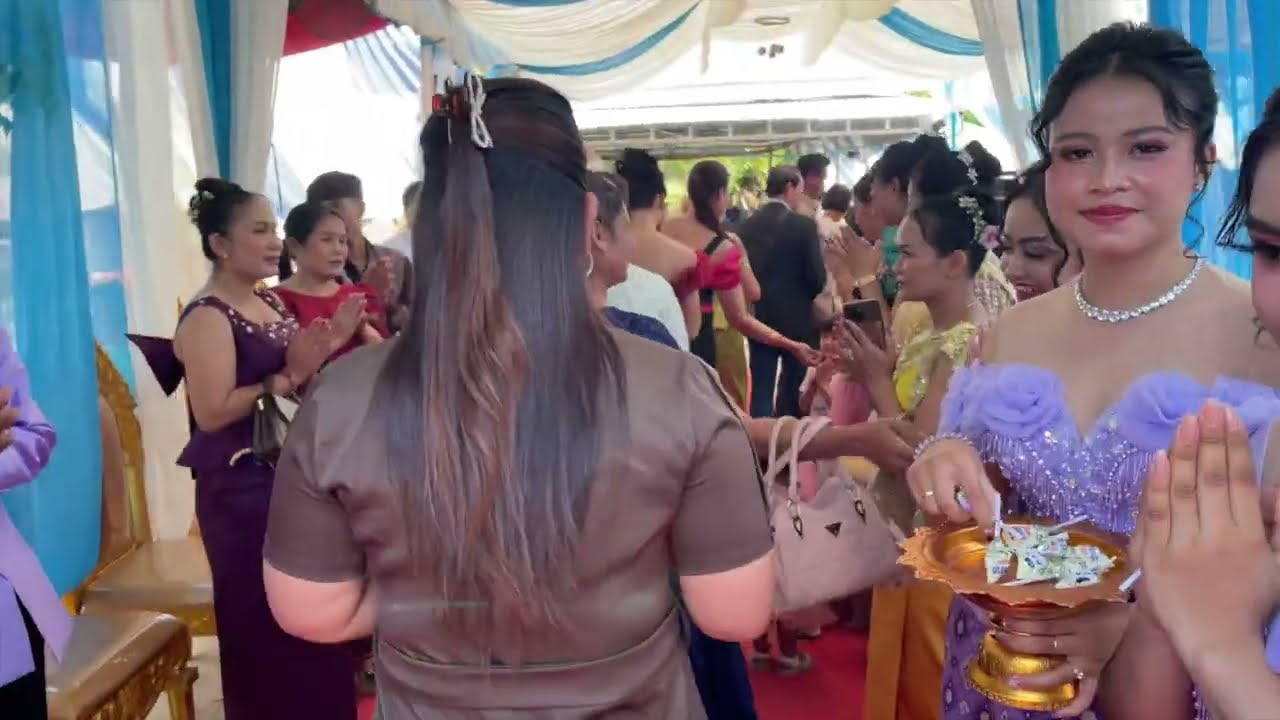 Enjoying a beautiful Khmer wedding reception in Palang Village