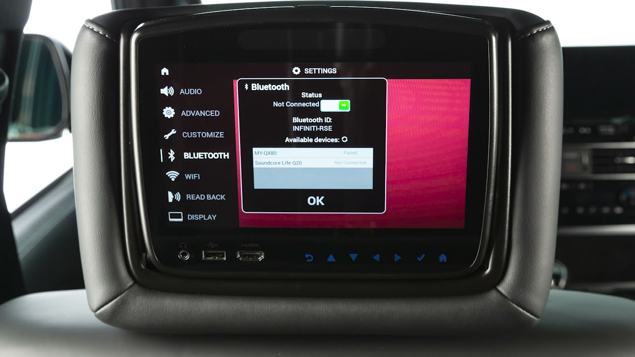 2022 INFINITI QX80 Rear Seat Infotainment (RSI) (if so equipped