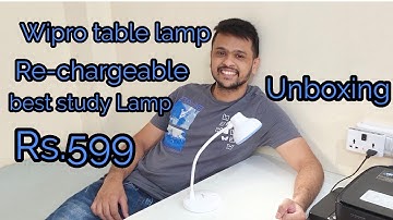 Wipro Re-Chargeable LED Table Lamp, White, Standard (E10013) - Pack of 1