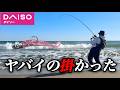 100円仕掛けを砂浜から投げると...