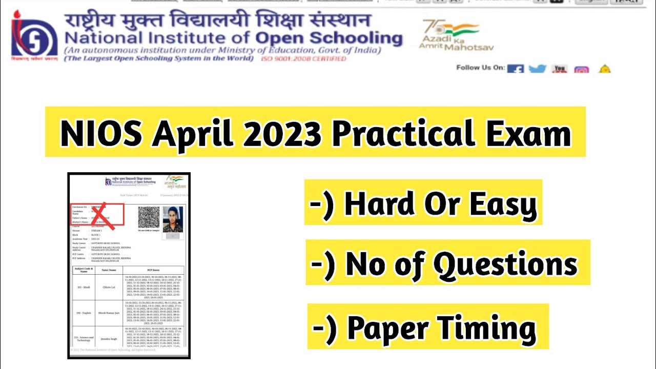 Nios April 2023 Practical Exam Kab Se Hai Task Is Helping (NIOS) 