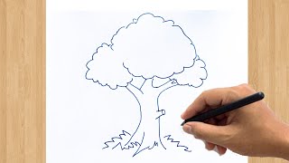 Cara Menggambar Sketsa Pohon dengan Mudah | Gambar Pohon Terbaik Yang Pernah Digambar Untuk Pemula