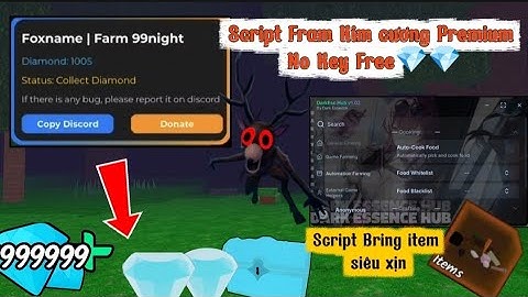 hướng dẫn hack 99 ngày trong rừng(99 night in the forest) Script Fram kim cương vô hạn no key !!