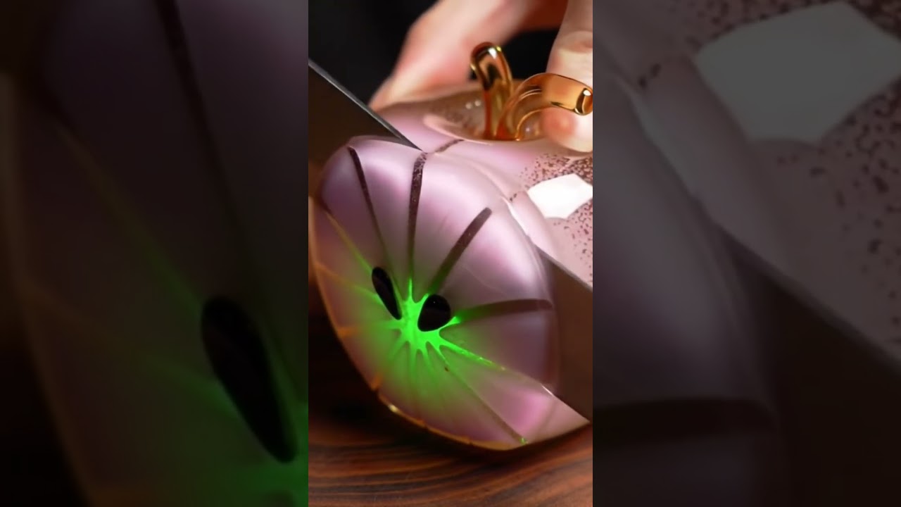 Hyper realistic apple slicing