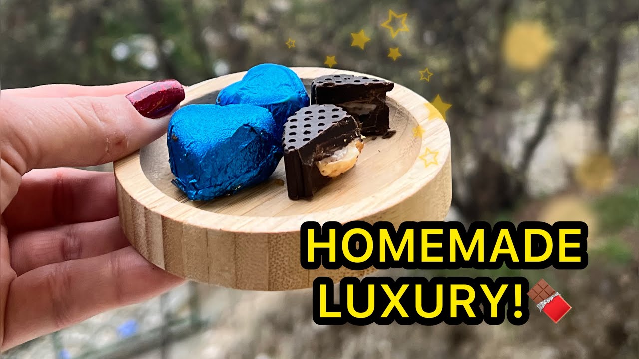 I Made Luxury Caramel Chocolate Hearts at Home 💙🍫