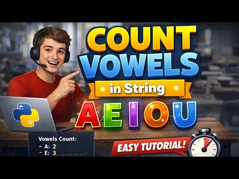 Python Tutorial for Beginners | Count Vowels in String | Step-by-Step Guide