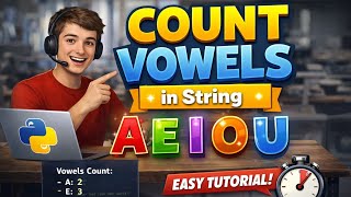 Python Tutorial for Beginners | Count Vowels in String | Step-by-Step Guide