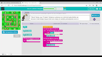 Code.org Kurs : 2 Ders : 6 Labirent: Döngüler
