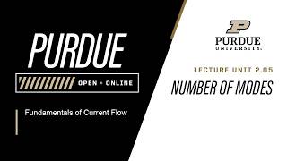 Fundamentals of Current Flow | Lecture 2.05 - Number of Modes | Purdue University