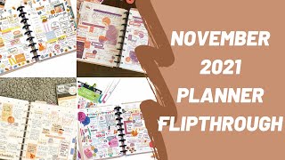 Nov 2021 Planner Flipthrough | Catch-All, Social Media, Mini Vertical, Journal, Monthly