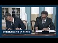 Secretary Blinken participates in a memorandum of understanding signing ceremony