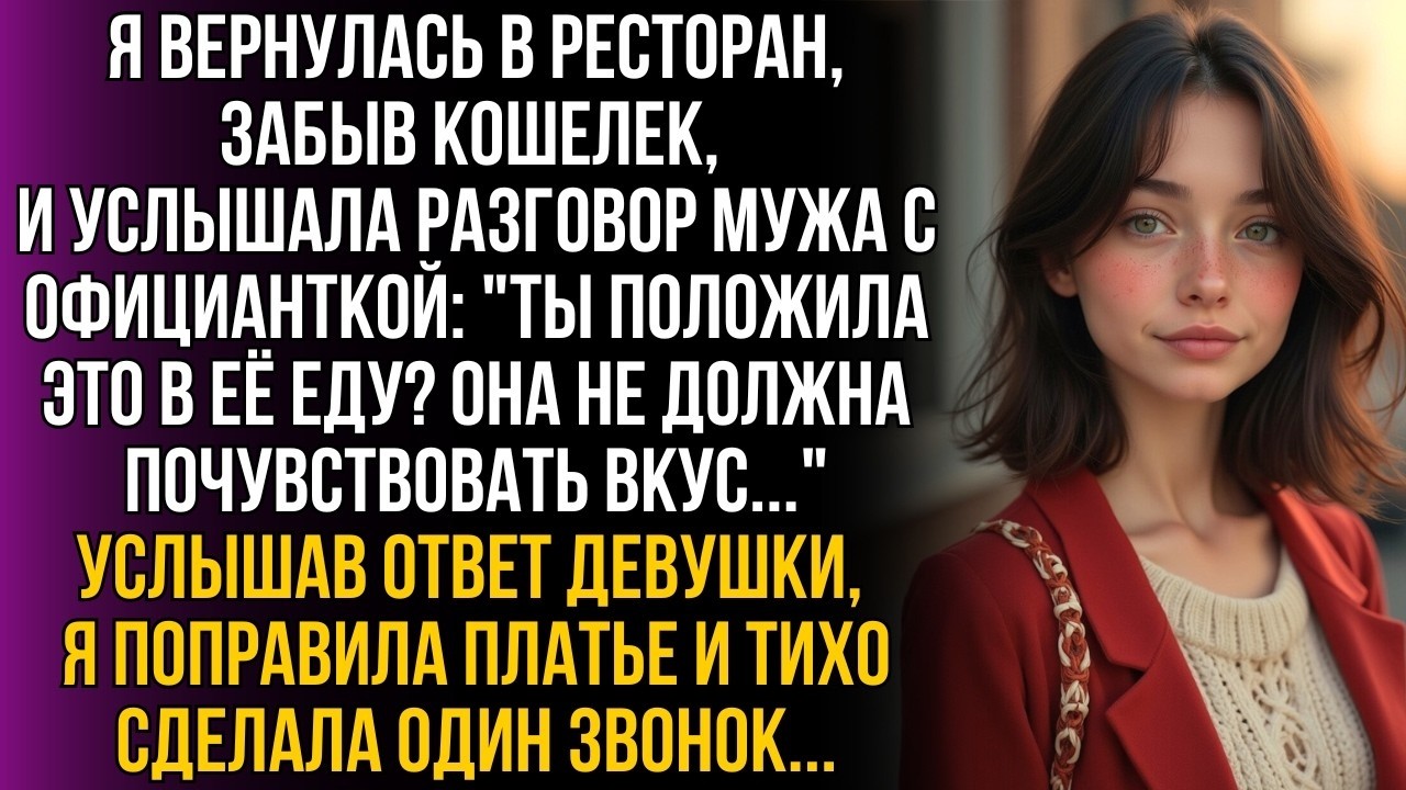 Я вернулась за кошельком и услышала сговор мужа с официанткой. Улыбнувшись, я сделала один звонок…!
