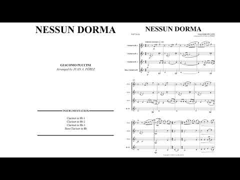 Nessun Dorma (Clarinet Quartet) - Giacomo Puccini